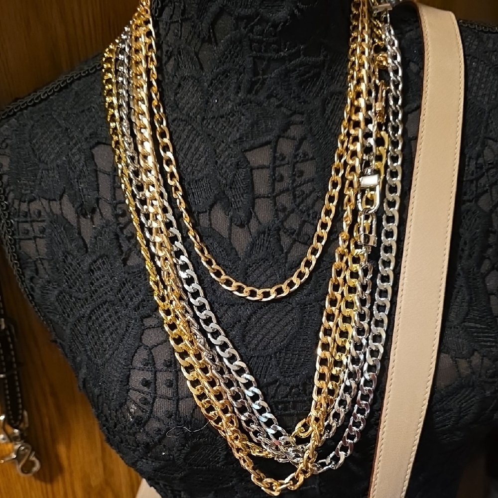 Elegant Gold and Silver Crossbody Or Wallet Chain
